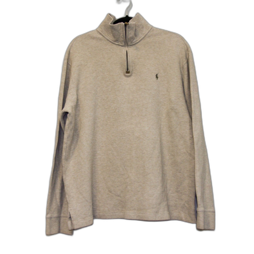 Polo Ralph Lauren oatmeal colored XL quarter zip pullover 100% cotton sweater